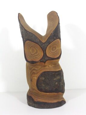 Vintage Hand Carved Wood Owl